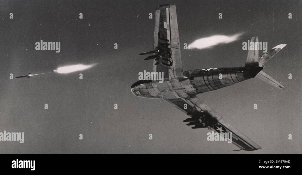 rocket-firing-north-american-f-86a-sabre-2M970AD.jpg